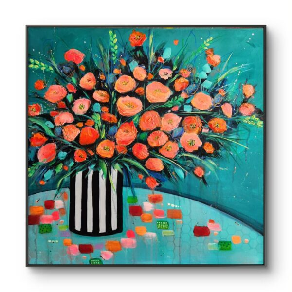 The Pin Stripe Vase   Black Frame
